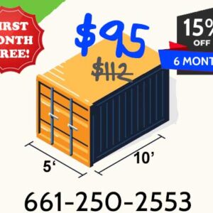 5x10 indoor storage. Spring Special pricing.