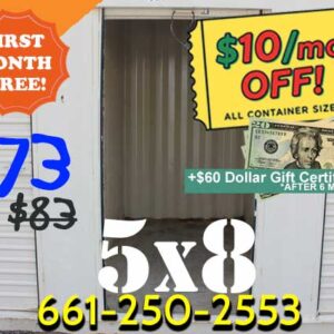 image of 5x8 indoor storage container