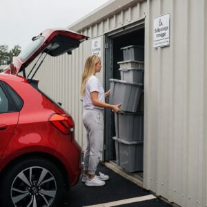 non climate-controlled indoor storage unit with drive-up access