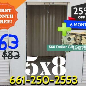image of 5x8 indoor storage container